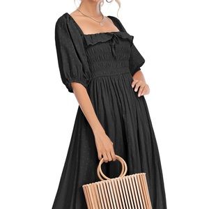 R Vivimos Ruffled Vintage A Line maxi Dress